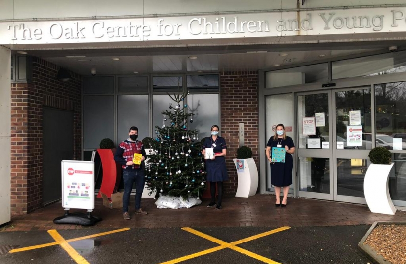 Elliot, Becky Padbury and Ellie Bateman at The Royal Marsden