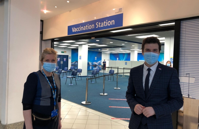 Elliot and Wendy Dyer at St Nicholas Centre Vaccination Site