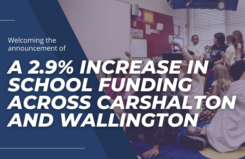 A 2.9% increase in school funding across the area