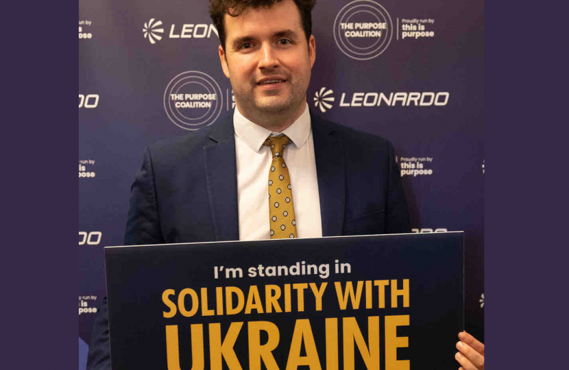 Elliot at the Solidarity with Ukraine drop-in in Parliament.