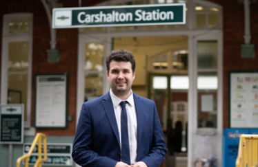 Elliot at Carshalton Train Station