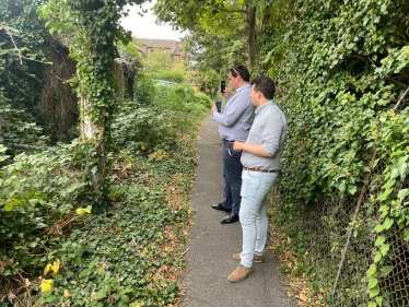 Elliot at the site visit with Network Rail