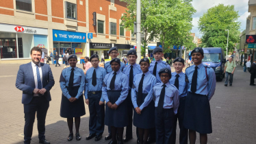 Elliot at the Armed Forces Day Flag Raising